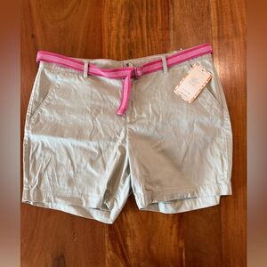 Dockers Women's Cargo Shorts with Pink Belt